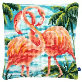 Kruissteekkussen Kit Flamingo
